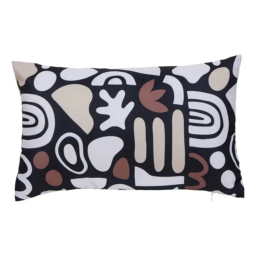 "Nolan" Outdoor-Kissenbezug 50 x 30 cm, Polyester, Schwarz