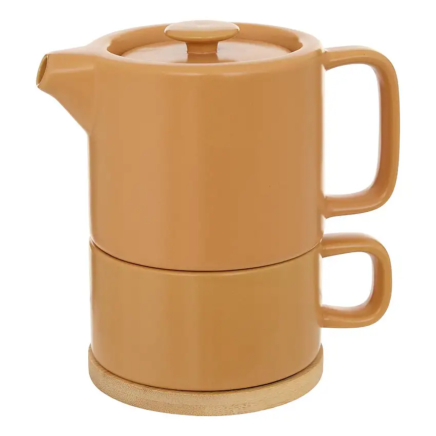 Teekanne "Nature" 700 ml, Steinzeug (Keramik), Ocker