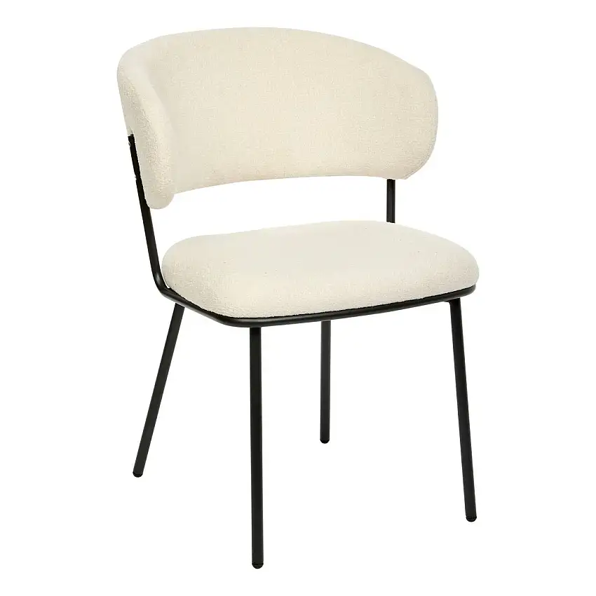 2er-Set Stühle "Alba" Stahl, Polyester, Weiß