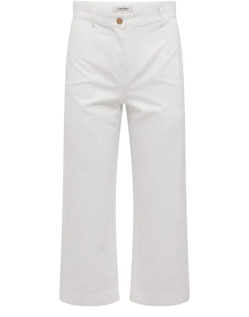 Max Mara - Baumwollhose mit weitem Bein Sospiro weiß