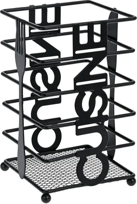 Besteckhalter Cuisine 10,4x16,5x10,4 cm schwarz Metall