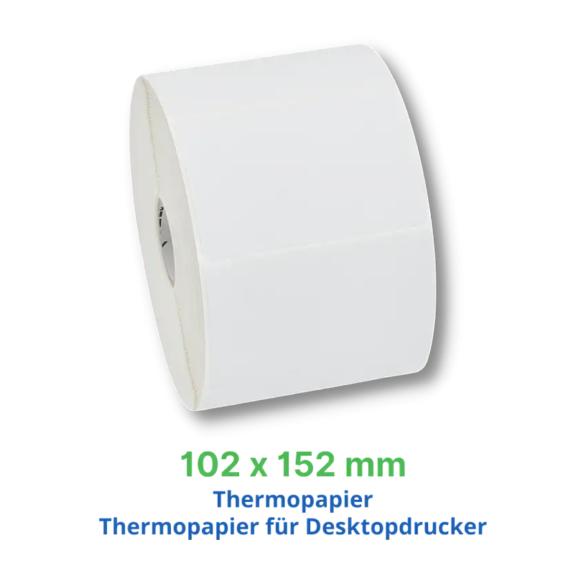 102 x 152 mm - Versandetiketten - Kompatibel mit Zebra Druckern - Thermoetiketten, Vergleichbar mit Zebra Z-Perform 1000D, 800284-605