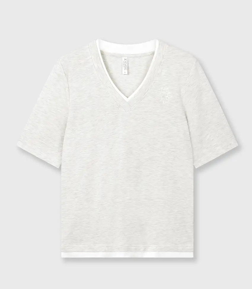 10 Days - T-Shirt im Layering Look soft White