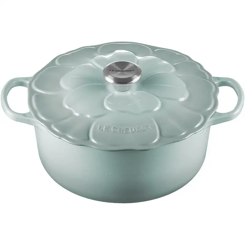 Le Creuset Bräter Signature Blume 26 cm Sea Salt