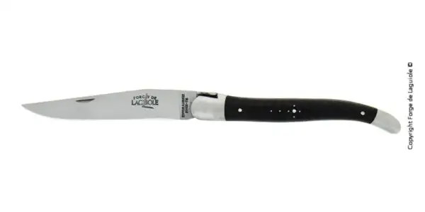 Couteau pliant de Laguiole ressort guilloché "Source" manche en Ebène finition satinée