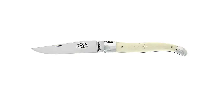Hand engraved, mammoth ivory folding knife, high polished finish