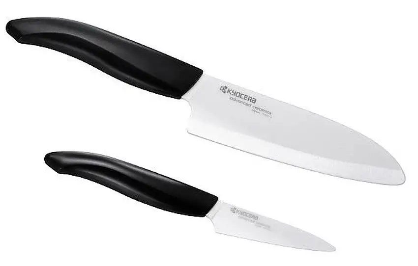 Kyocera Kochmesser-Set, zweiteilig, Serie FK weiß, Keramik, Kunststoff