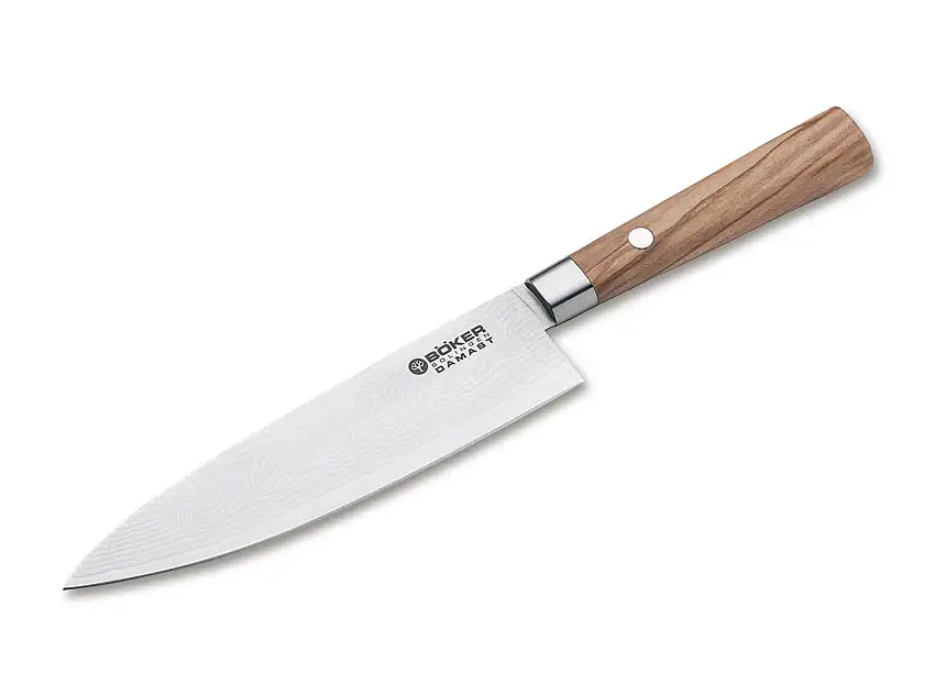 Böker Damast Olive kl. Kochmesser