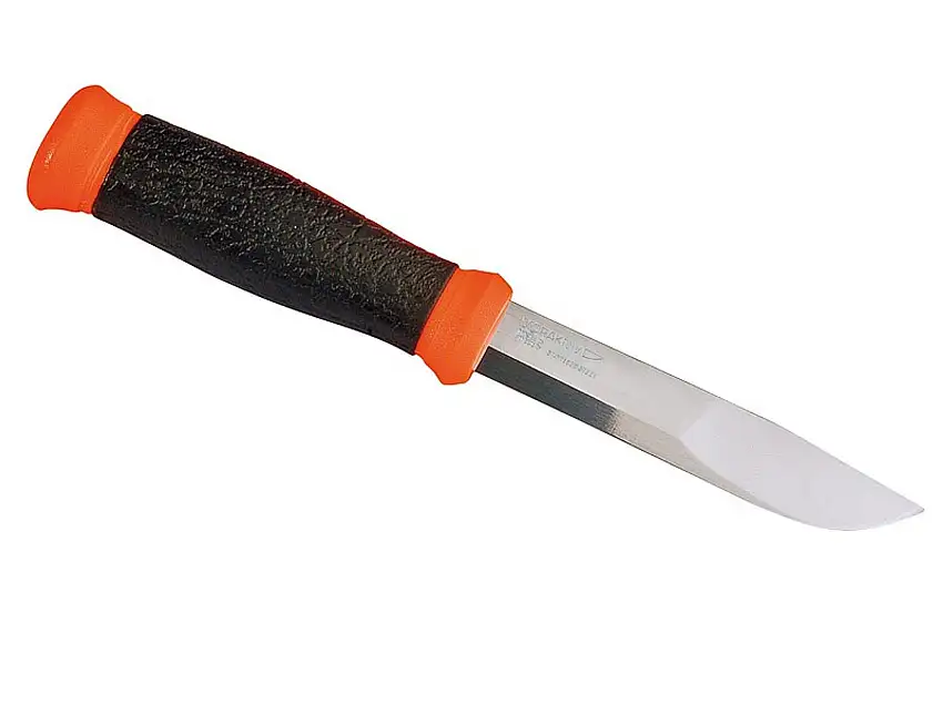 Mora Gürtelmesser 2000 Orange, rostfreier Stahl, orange/schwarzer Kunststoff-Griff, Kunststoff-Scheide