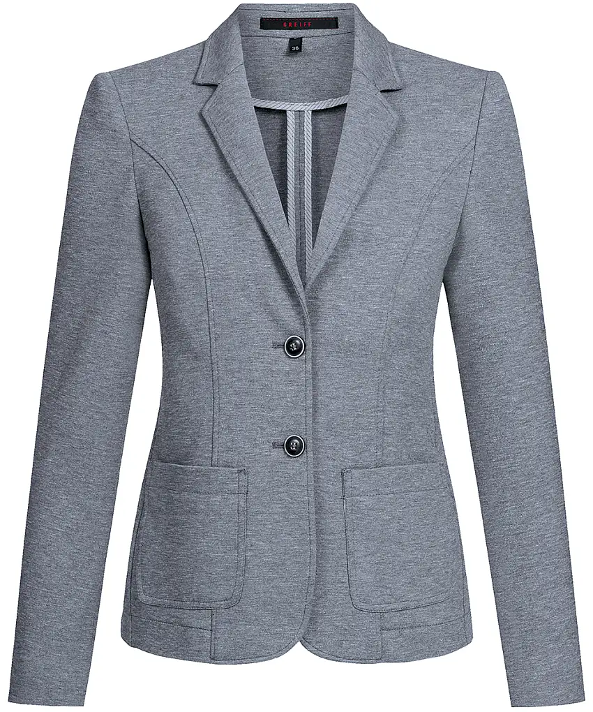 Greiff Damen-Jerseyblazer grau meliert Casual Regular Fit
