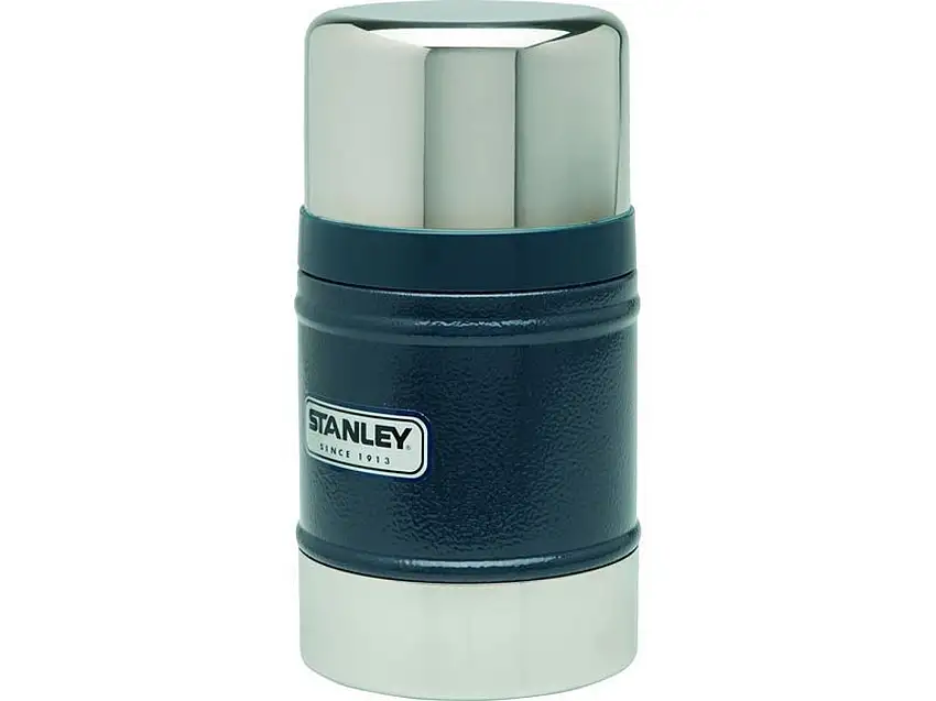 Stanley Classic Vakuum Food-Container, 0.5 Liter, 18/8 Edelstahl, Hammertone navy blau, Vakuum-Isolation