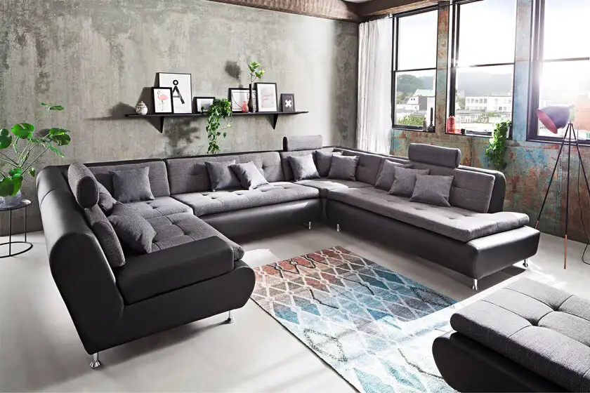 Wohnlandschaft Lounge 1-E-2-E-OTM, Stellmaß ca. 228x374x286 cm