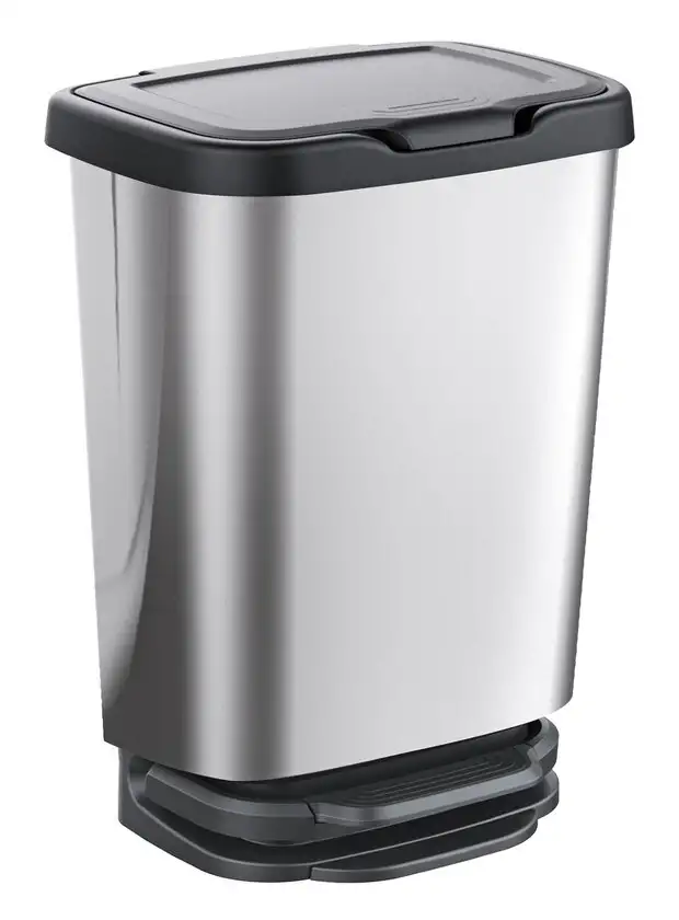 Treteimer 20 Liter Inhalt in Alu-Optik