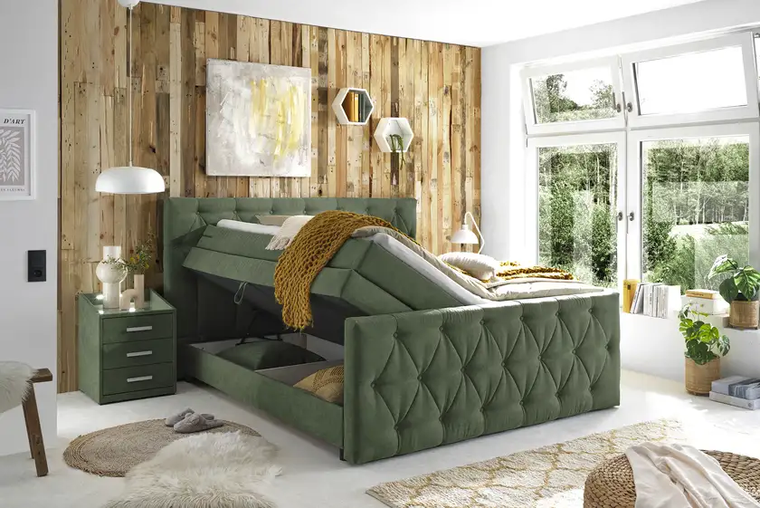 Boxspringbett Rio 222 x 203 x 59/120 cm Kunststoff Stauraum Wintermoss