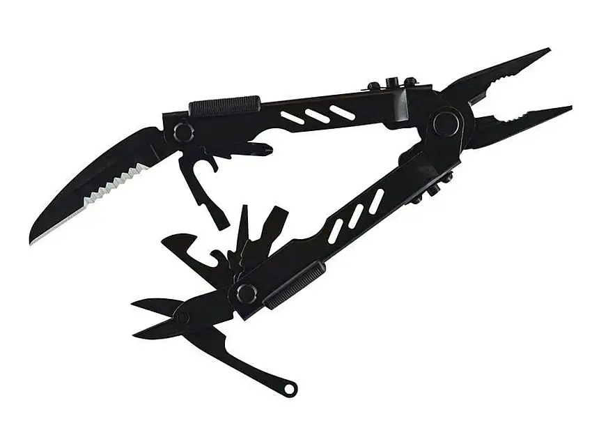 Gerber Multi-Tool MP 400 BLACK, Klinge mit Teilsägezahnung, Schere