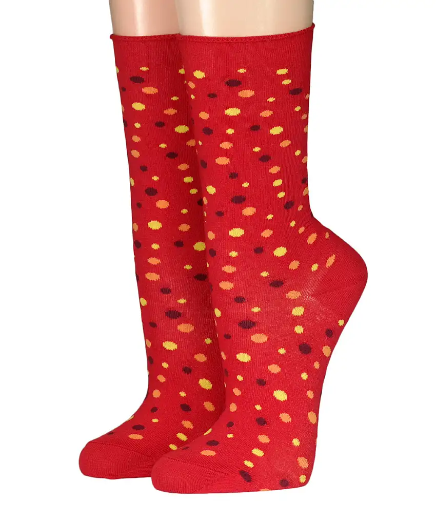 CRÖNERT Socken mit Rollrand bunte Punkte 35-38
