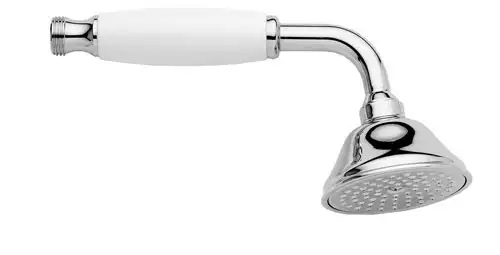 Handbrause Retro, Chrom, weiß Keramik