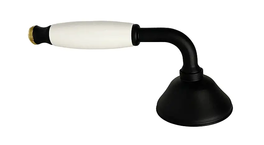 Handbrause Retro Schwarz, Weiß Keramik