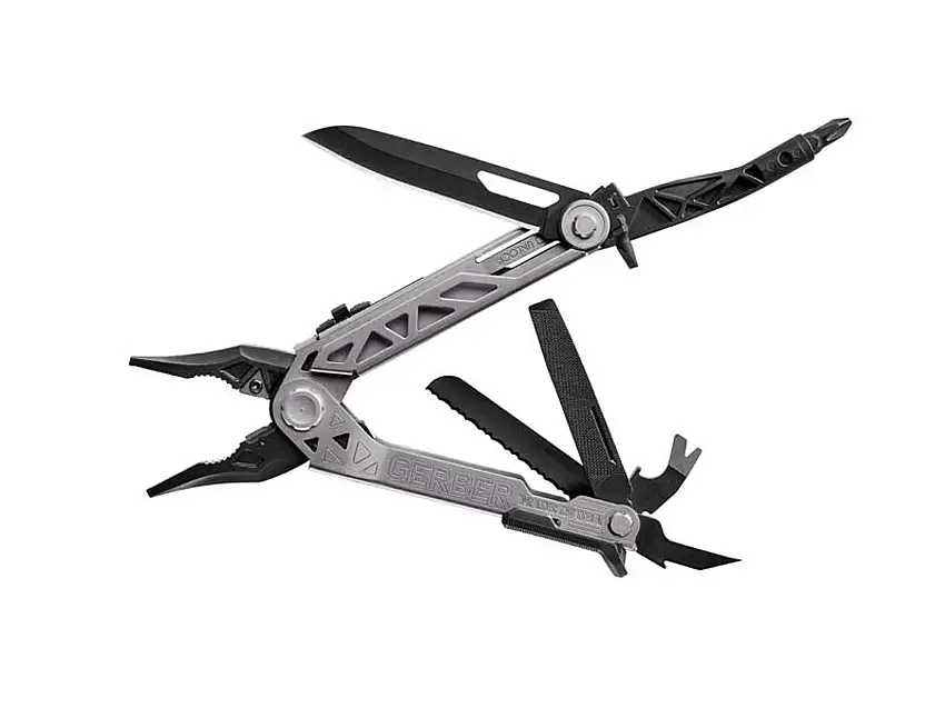 Gerber Multitool CENTER-DRIVE, Klinge 420HC Stahl, ausfahrbare Zange, 7 Funktionen, Gürteletui