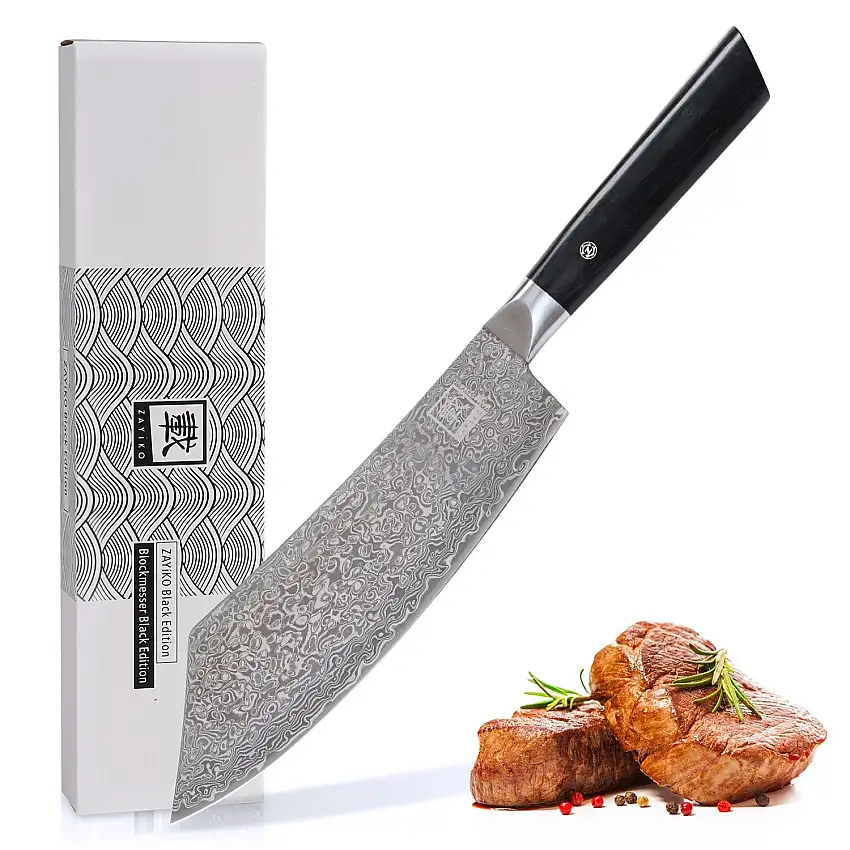 Zayiko Damast Blockmesser, "Black"-Serie