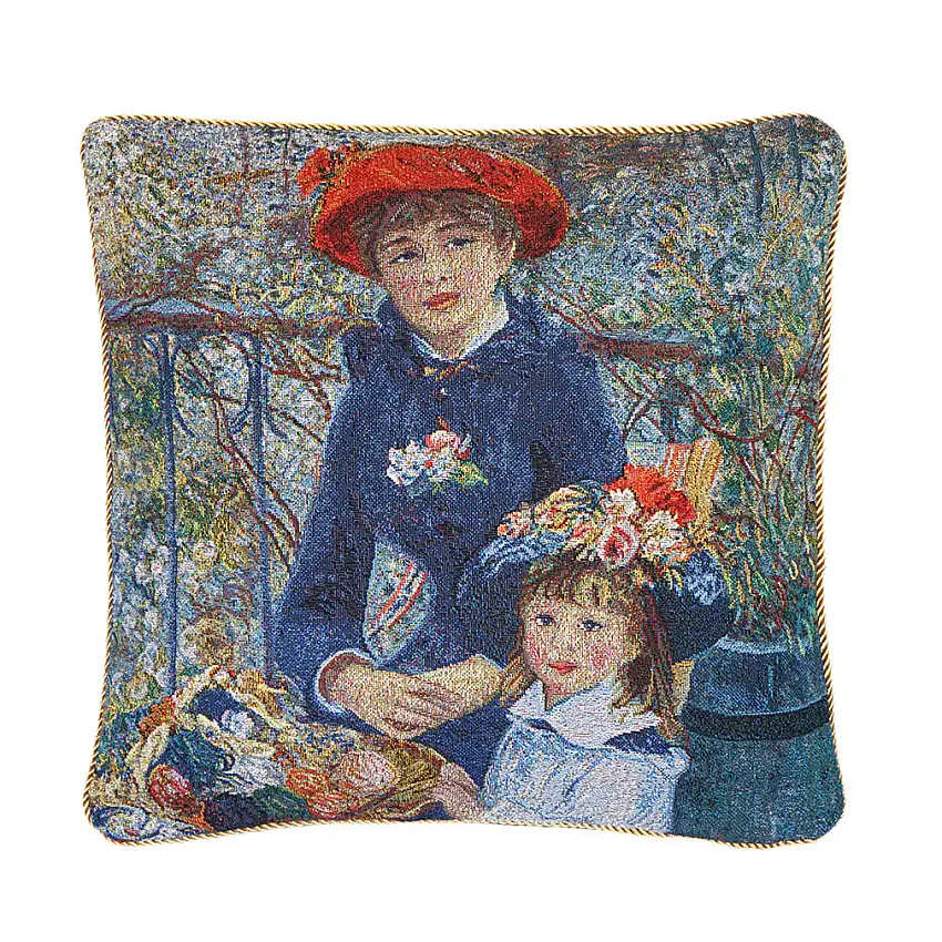 Signare ® Kissenhülle 45 X 45 cm Renoir 2 Schwestern Gobelinkissen