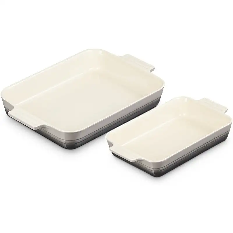 Le Creuset 2er-Set Auflaufform rechteckig Klassik 25/32 cm Flint