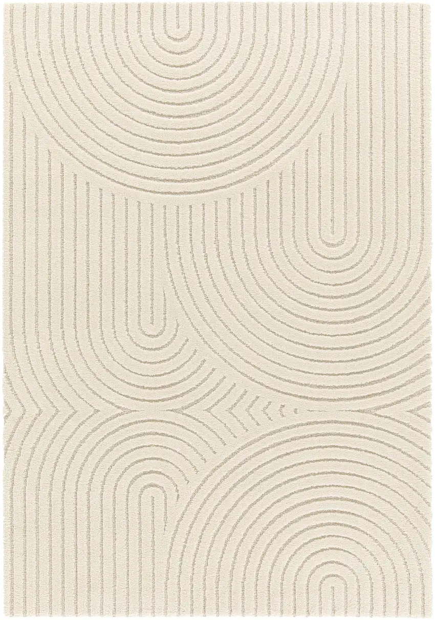Webteppich Cocoon 3D Geo Design Beige 80 x 150 cm