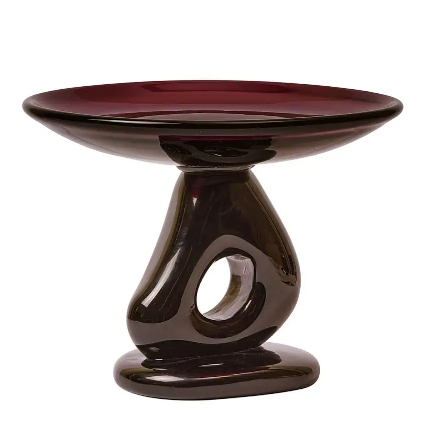 Ferm Living Damo Glas-Tafelaufsatz Ø: 21 cm - Glas/Dunkle Traube