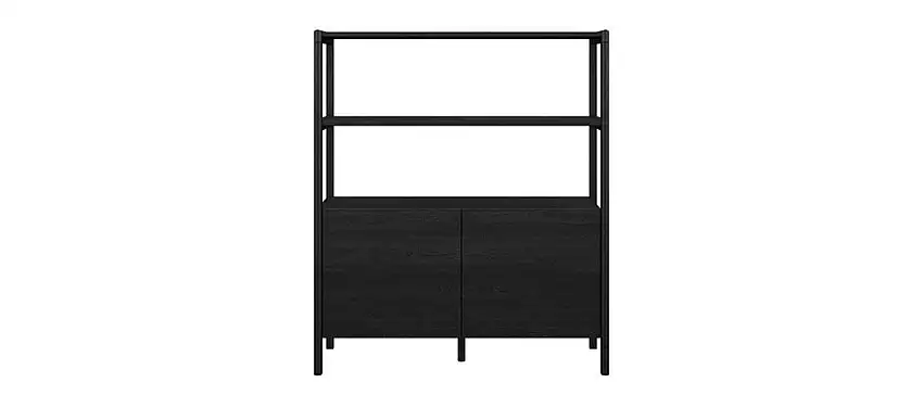 Skovby SM712 Hohes Sideboard H: 140 cm - Schwarz lackierte Eiche