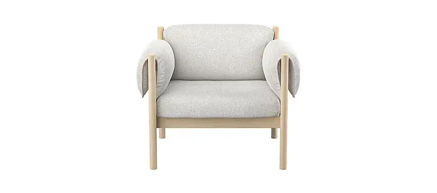 Skovby SM850 Loungesessel H: 74 cm - Weiß geölte Eiche/Cyber 23