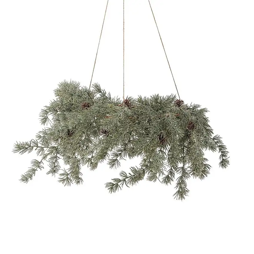 Bloomingville-Zedernkranz Ø: 70 cm - Grün mit künstlichen Blumen