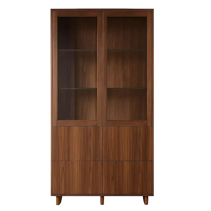 Skovby Vitrine SM410 H: 192 cm – Lackiertes Walnussholz