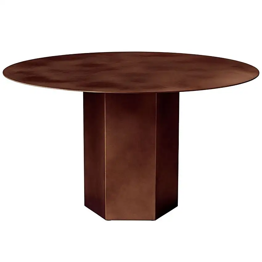 GUBI Epic Couchtisch Ø: 60 cm - Erdfarbener roter Stahl
