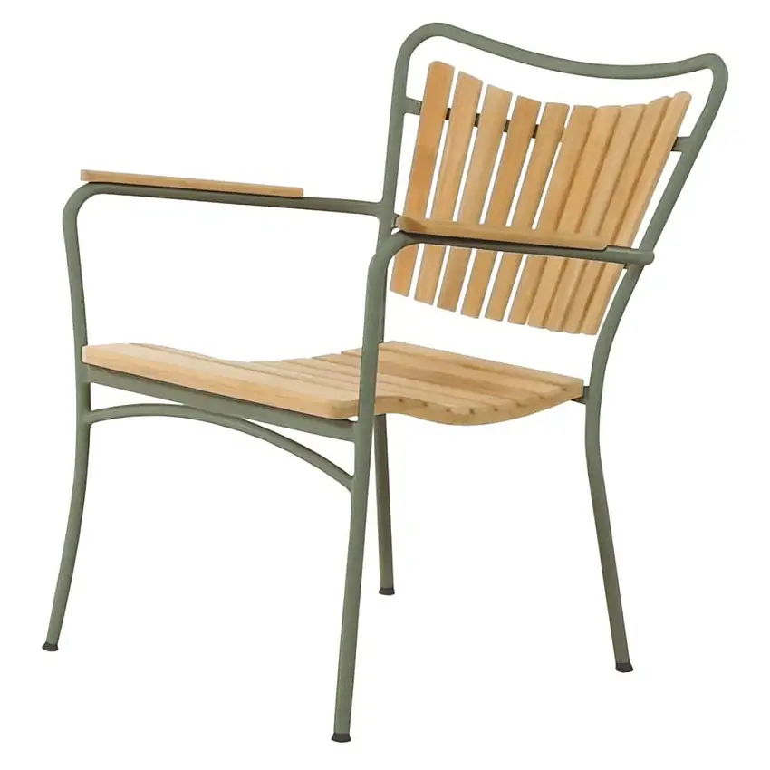 Mandalay Marguerit Lounge-Sessel, Höhe: 80 cm – Teak/Olivgrün