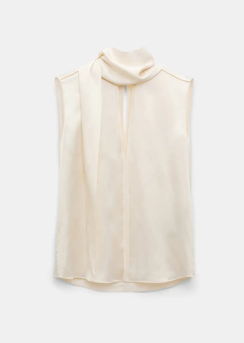 Dorothee Schumacher - Ärmellose Bluse aus Seidensatin eggshell