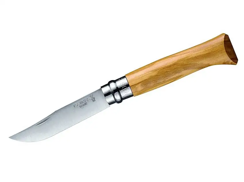 Opinel-Messer, Größe 8, rostfrei, Olivenholz