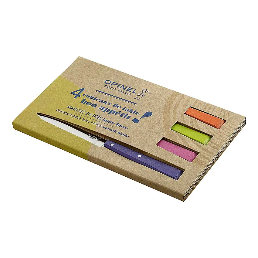 Opinel No 125 BON APPETIT POP Tafelmesser-Set, 4 Stück 254225