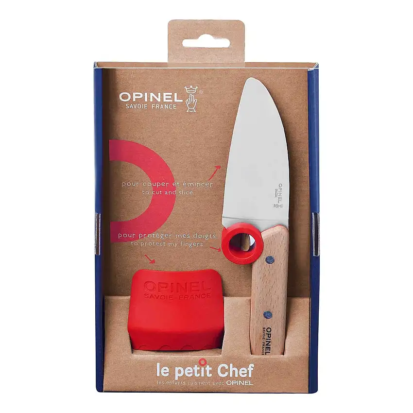 Opinel Le petit Chef, Küchenmesser-Set, 2-teilig, Kochmesser, Fingerschutz