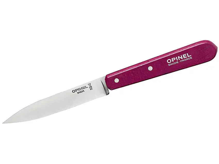 Opinel Küchenmesser No. 112, rostfreier Sandvik-Stahl, violetter Buchenholzgriff