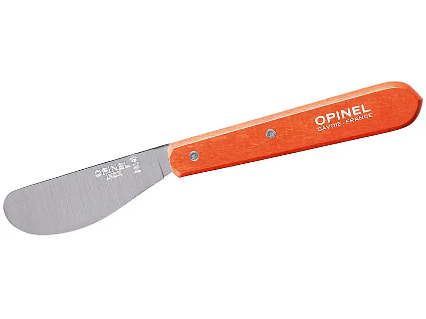Opinel Aufstrich No. 117, rostfreier Sandvik-Stahl, orangefarbener Buchenholzgriff
