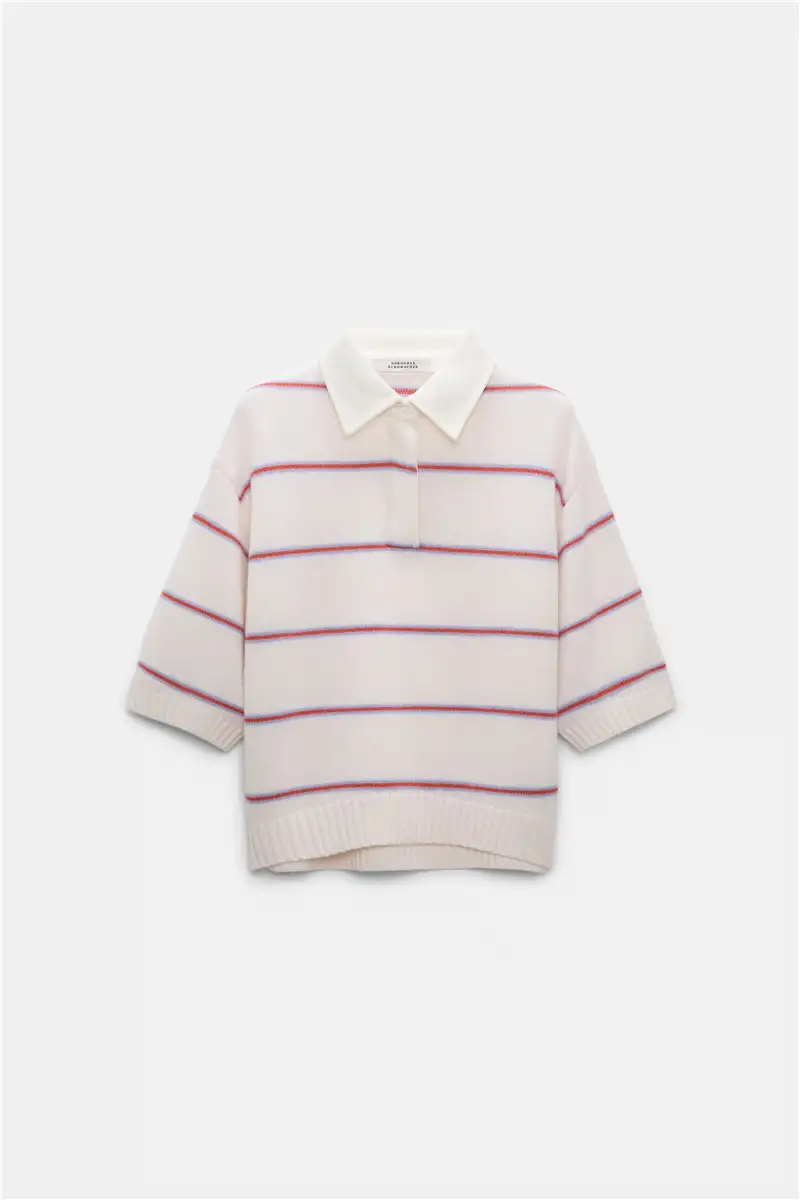 Dorothee Schumacher - Gestreiftes Polo Pullover white sky trio