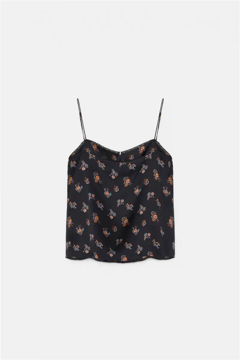 Dorothee Schumacher - Lingerie-Top aus bedrucktem Seidensatin navy