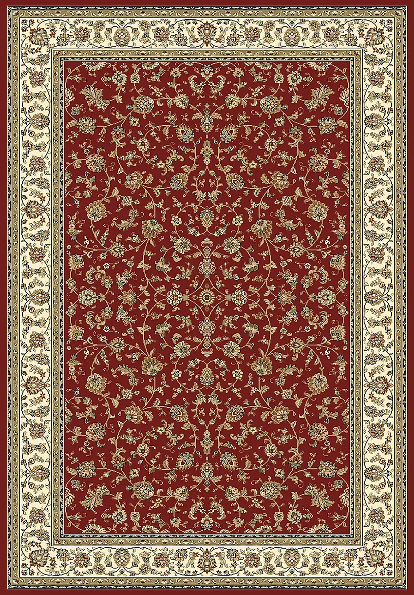 Webteppich Kashmar Bordüre Rot Beige 60 x 115 cm