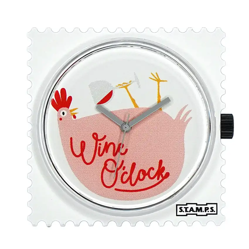 STAMPS Uhr Zifferblatt Wine o clock