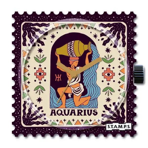 STAMPS Uhr Zifferblatt Sternzeichen Wassermann