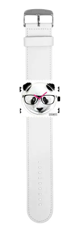 STAMPS Uhr komplett - Zifferblatt Mr. Panda mit Armband Classic White