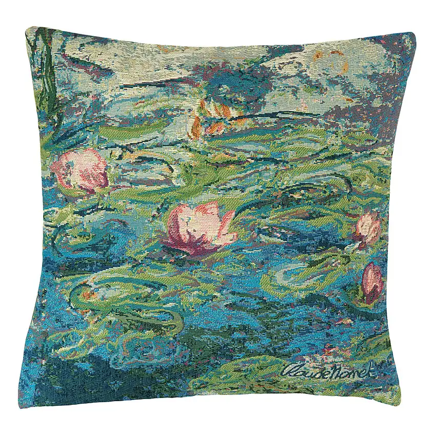 Belgian Tapestries Kissenhülle 45 X 45 cm Claude Monet - Seerosen Gobelinkissen