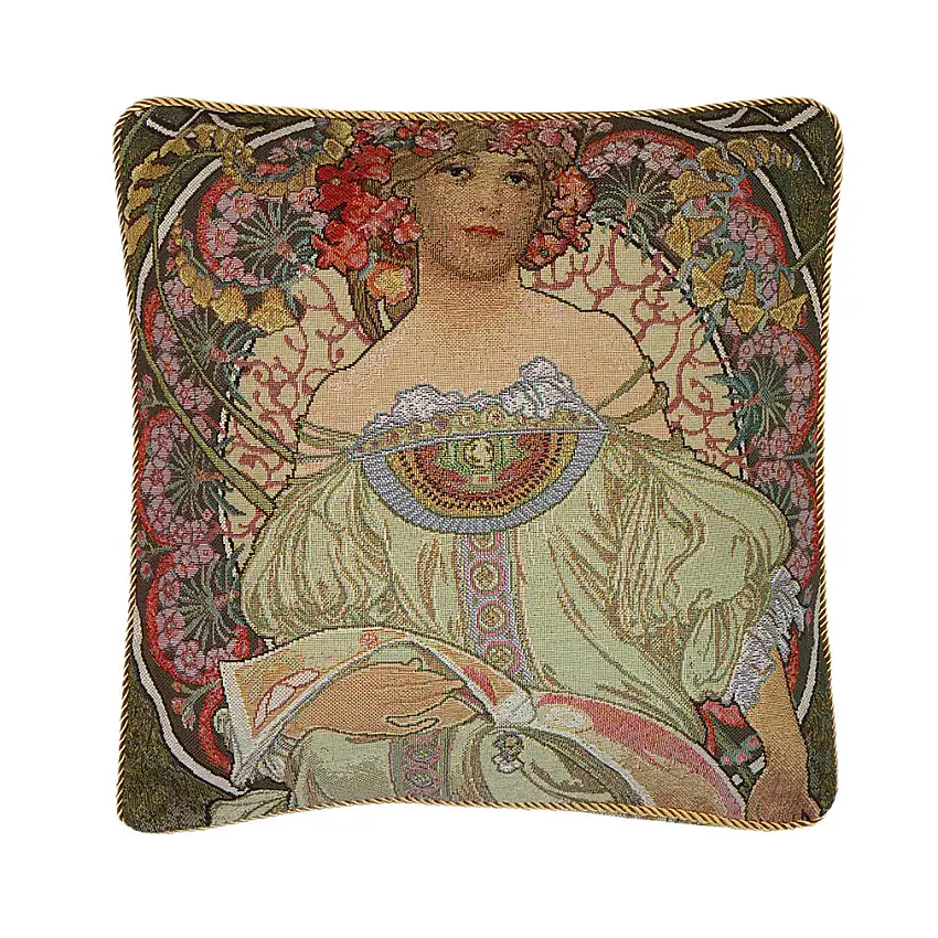 Signare ® Kissenhülle 45 X 45 cm Mucha Tagtraum Gobelinkissen