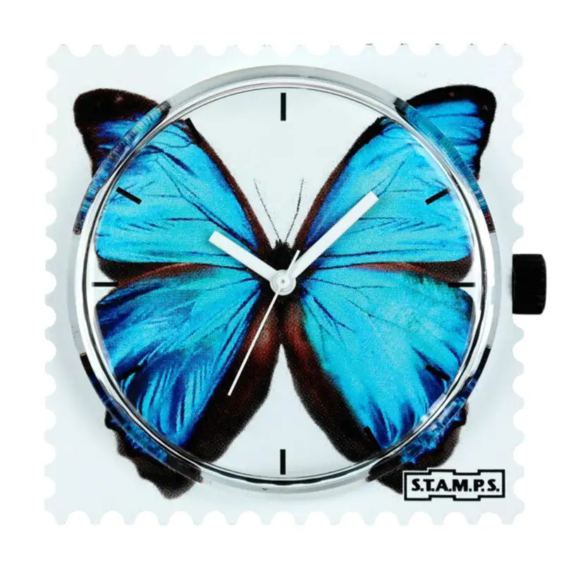 STAMPS Uhr Zifferblatt Blue Butterfly
