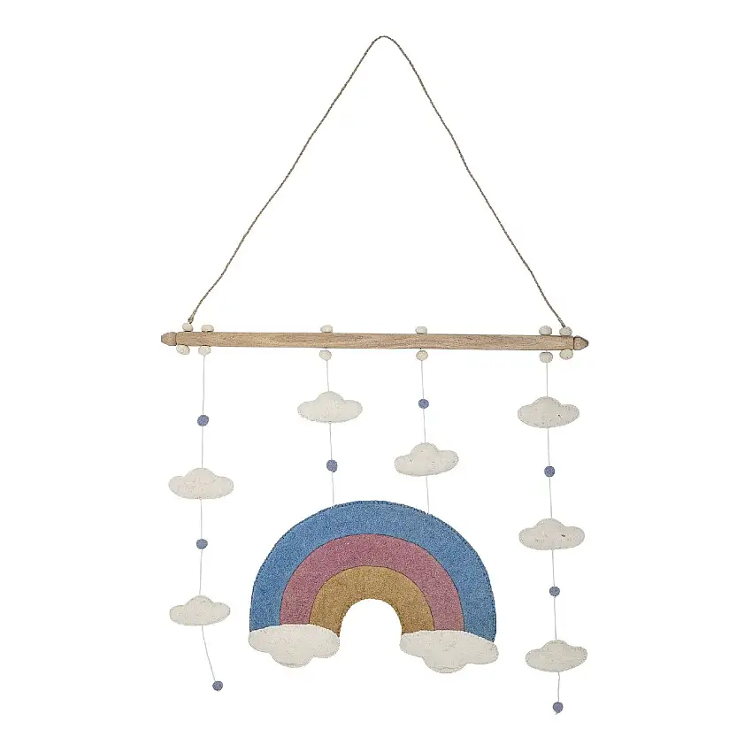 Bloomingville Mini Kindermobile Wolle mehrfarbig Höhe 90 cm